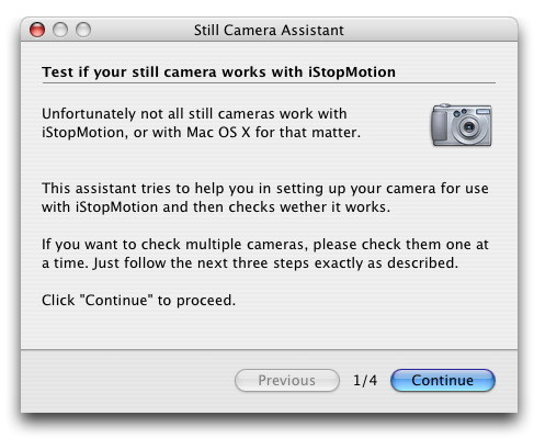 Still Camera Test Assistent Panel 1